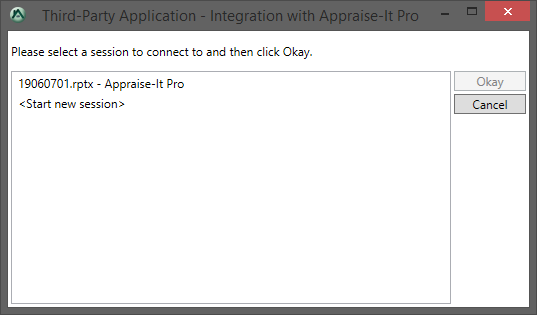 Selecting an Appraise-It Pro Session